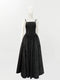 Temperament Dinner Party Waist Cinching Slimming Black Camisole Long Skirt Square Neck Big Swing Dress