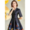 Tailor Shop V-neck Navy Luxur Mid-length Dress Slim Banquet Brocade Mother of The Bride Plus Size Dress