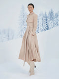 Tailor Shop Winter Cashmere Wool Pleat  Coat Dress Swing Skirt Plus Size Unique Outfit