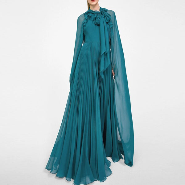 Royal Sister Temperament Goddess Fan Dress Fairy Two-piece Cloak Pleated Skirt High-end Design Sense of Vacation Long Skirt